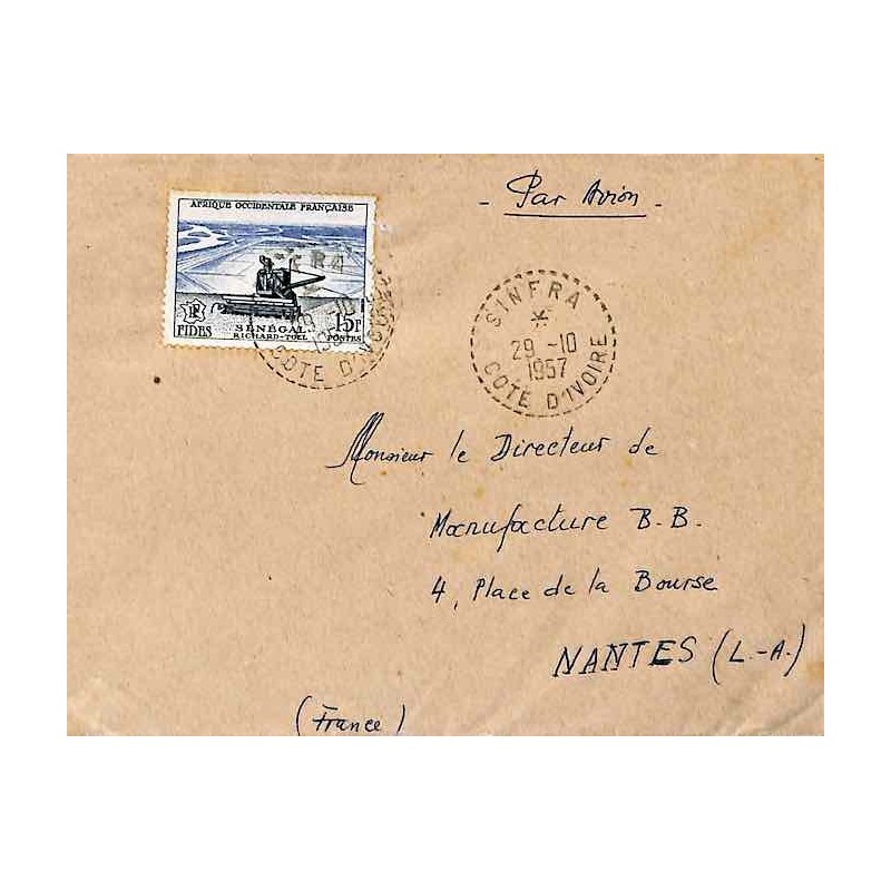 SINFRA COTE D' IVOIRE 1957 sur timbre AOF 58