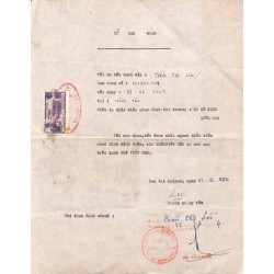 Vung Tau document 1974  timbre fiscal local 40 $