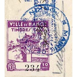 Hanoi quittance avec timbre...