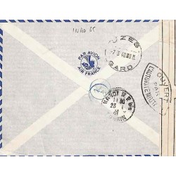 1941 Lettre avion pour la France Hanoi RP cachets censeur A3 et HANOI RPbis