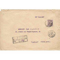 1920 lettre recommandée 1920 Guyane 61 seul de Cayenne
