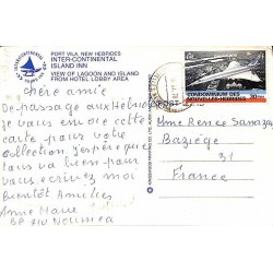 1978 PORT-VILA NOUVELLES HEBRIDES sur carte postale Concorde