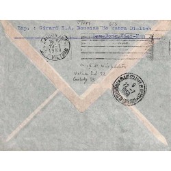 Lettre 1959 Affranchissement Vietnam Sud et Cambodge de DJIRING