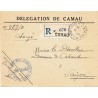 1954 lettre chargée au verso 1, 2, 5 (x7) de CAMAU