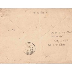 1895 Lettre à 15 c. de TUNIS Timbre taxe 30 c