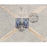 Lettre avion 1948 Affranchissement Syrie 247 (x2 recto et x 2 au verso) et fiscal 5 p bleu