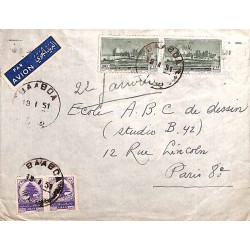 1951 BAABDA Liban Lettre à 35 p