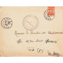 1955 Lettre Affranchissement timbre FM 12