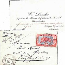 1922 carte de visite Oblitération BRAZZAVILLE-PLAINE CONGO-FRANCAIS