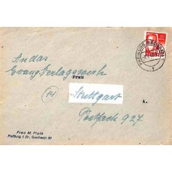 Enveloppe pour Stuttgart 1-1949 Affranchissement 15, 28, 29, 32