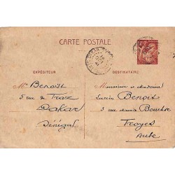Carte postale interzones  80 c. Iris