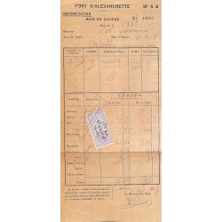 4 PS timbre fiscal sur reçu du port d’Alexandrette 1947