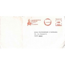 1975 Lettre avec affranchissement mécanique du CNES KOUROU