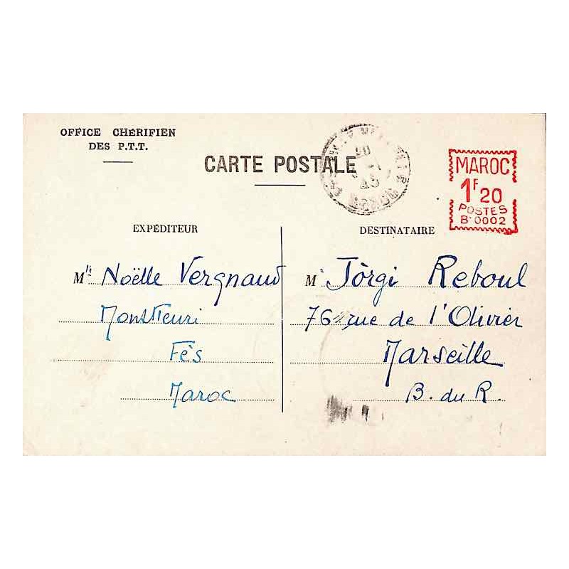 1945 Entier postal formule locale avec machine B0002 Havas 1 F 20