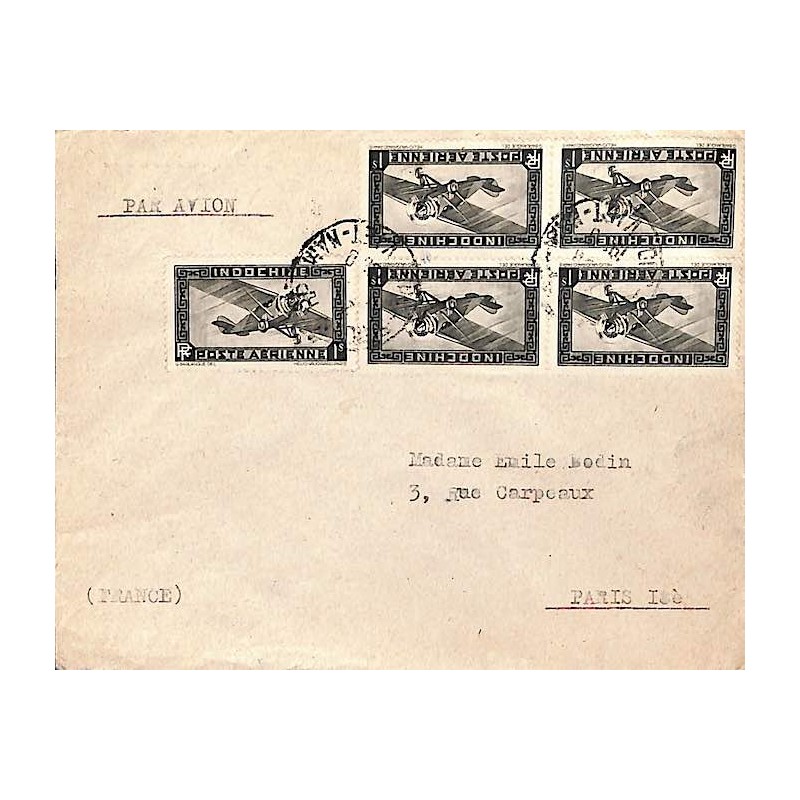 1950 Lettre à 5 $ Oblitération SAIGON R.P. - SUD VIETNAM -