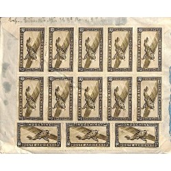 1948 Lettre à 9 $ 25 avec  PA8A x 25 recto et verso.