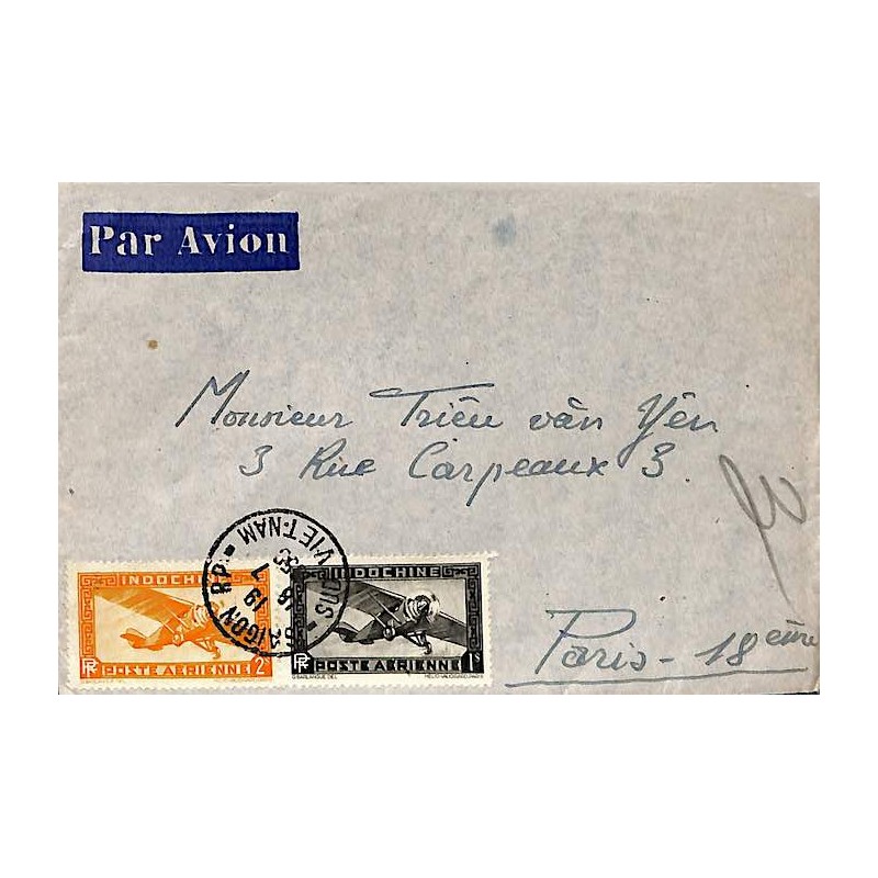 1950 Affranchissement à 3 $. Oblitération SAIGON R.P. - SUD VIETNAM -