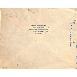 1949 Lettre à 10 $ Oblitération SAIGON R.P. * COCHINCHINE *