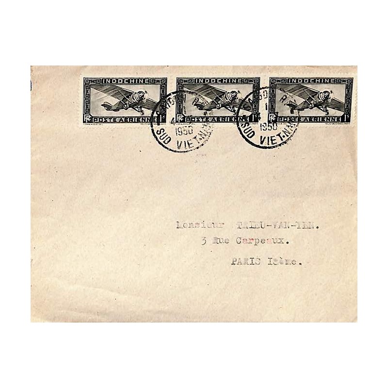 1950 Lettre à 3 $ avec PA11 x 3