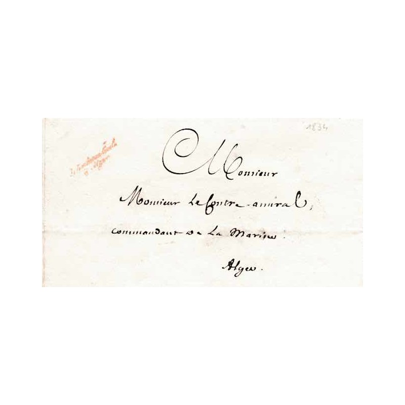 1834 INTENDANCE CIVILE  A ALGER