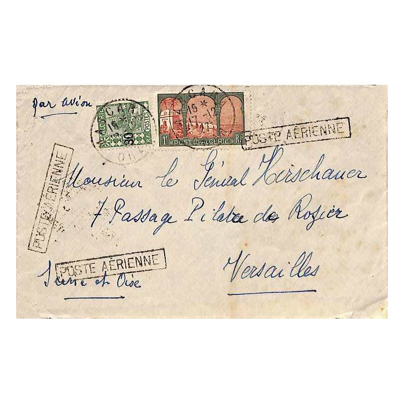 1927 Lettre à 1 F. 30 Oblitération MASCARA ORAN