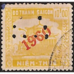 Saigon 1960 regional revenue stamp 10 $