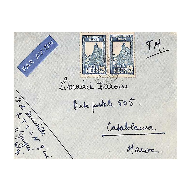 1932 Lettre avion FM  3 f Oblitération N’GUIMI NIGER