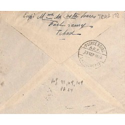 1944 Lettre à 8 f. 50 Oblitération A.E.F . TCHAD FORT-LAMY