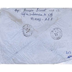 1944 Lettre à 6 f. 50 Oblitération MOUNDOU A.E.F.