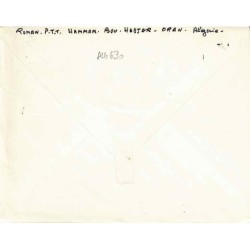 Lettre 1961 Affranchissement France Oblitération HAMMAM-BOU-HADJAR ORAN