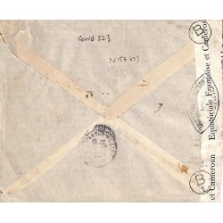 1944 Lettre pour le Maroc Bande et cachets CONTRÔLE POSTAL * COMMISSION  B * et B1