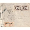 1944 Lettre pour le Maroc Bande et cachets CONTRÔLE POSTAL * COMMISSION  B * et B1