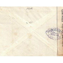 1940 lettre Bande CONTROLE POSTAL MILITAIRE blanche et cachet censure YC605 de Fès