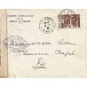 1940 lettre Bande CONTROLE POSTAL MILITAIRE blanche et cachet censure YC605 de Fès